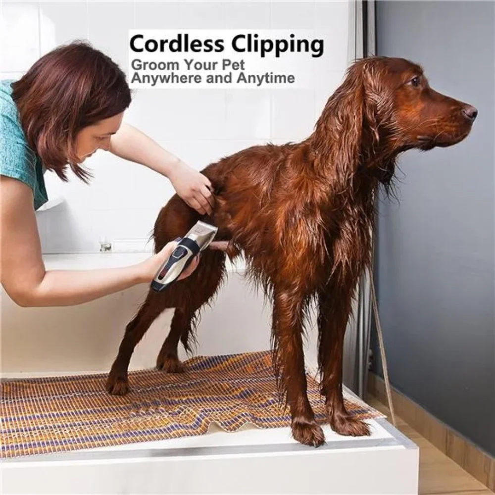 Dog Clippers, USB Rechargeable Cordless Dog Grooming Kit, Yellow